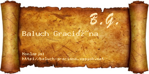 Baluch Graciána névjegykártya